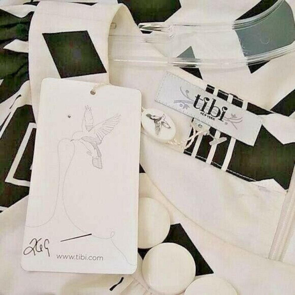 Tibi Dress Shift Black White Side Pockets 6 New - Picture 6 of 7